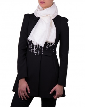 Foulard soie COCOON UNIE blanc femme