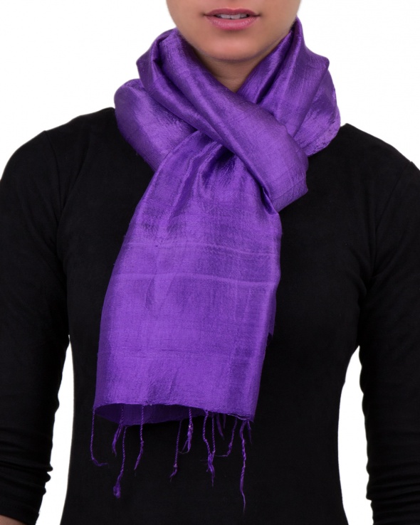 Foulard soie COCOON UNIE lilas femme