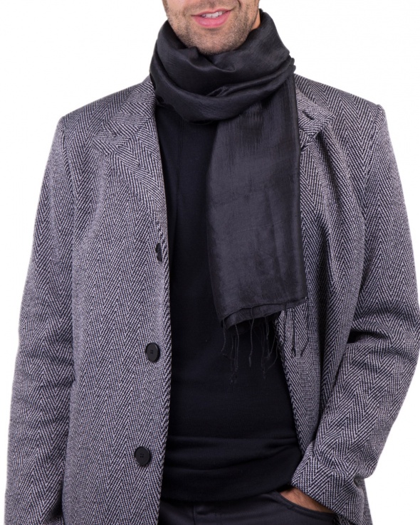 Foulard soie COCOON UNIE noir homme