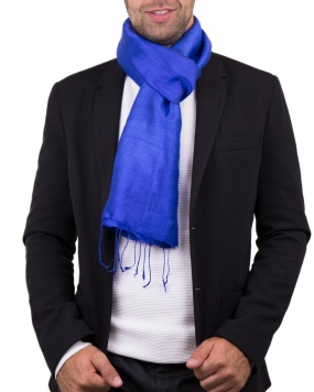 Foulard soie COCOON UNIE saphir homme