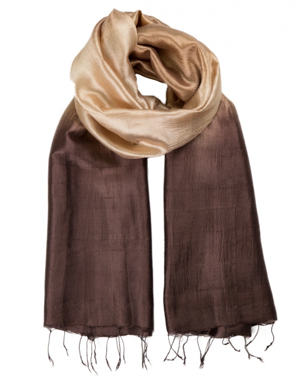 Foulard soie COCOON MIX browny femme