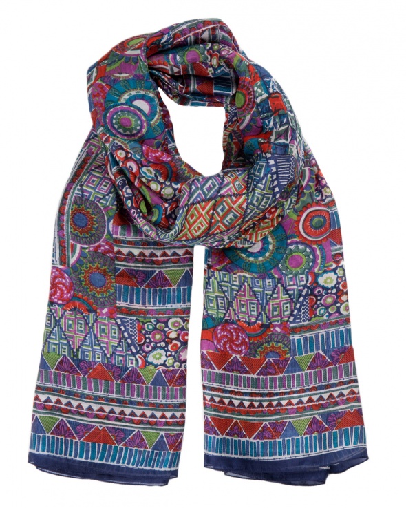 Foulard soie MAIA abstract blue femme