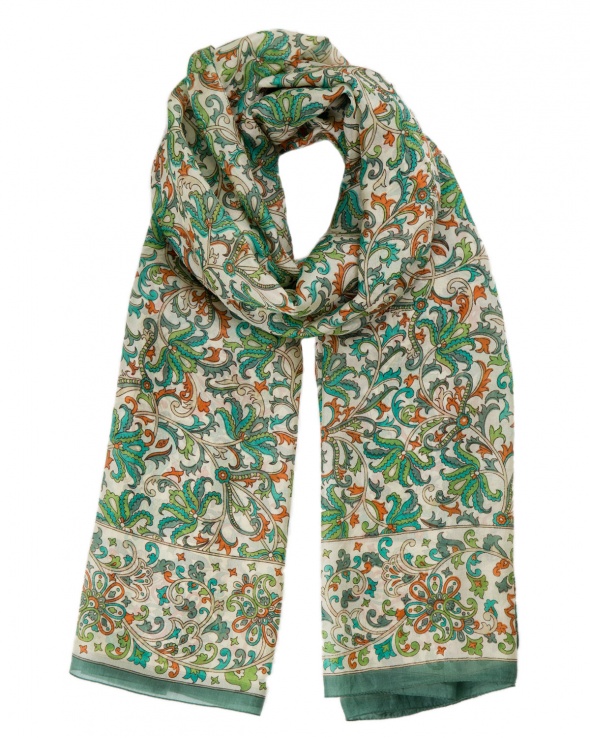 Foulard soie MAIA arabesk green femme