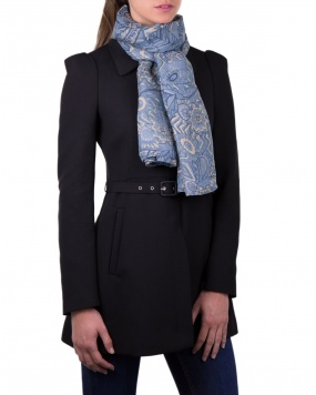 Foulard soie MAIA flower blue femme