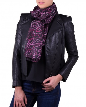 Foulard soie MAIA flower plum femme