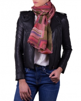 Foulard soie MAIA metric red femme