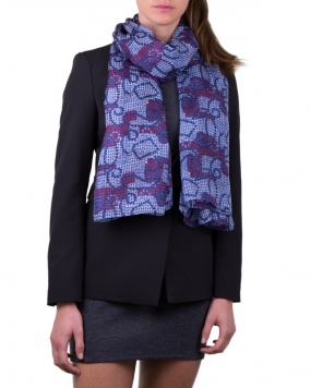 Foulard soie MAIA snake blue femme